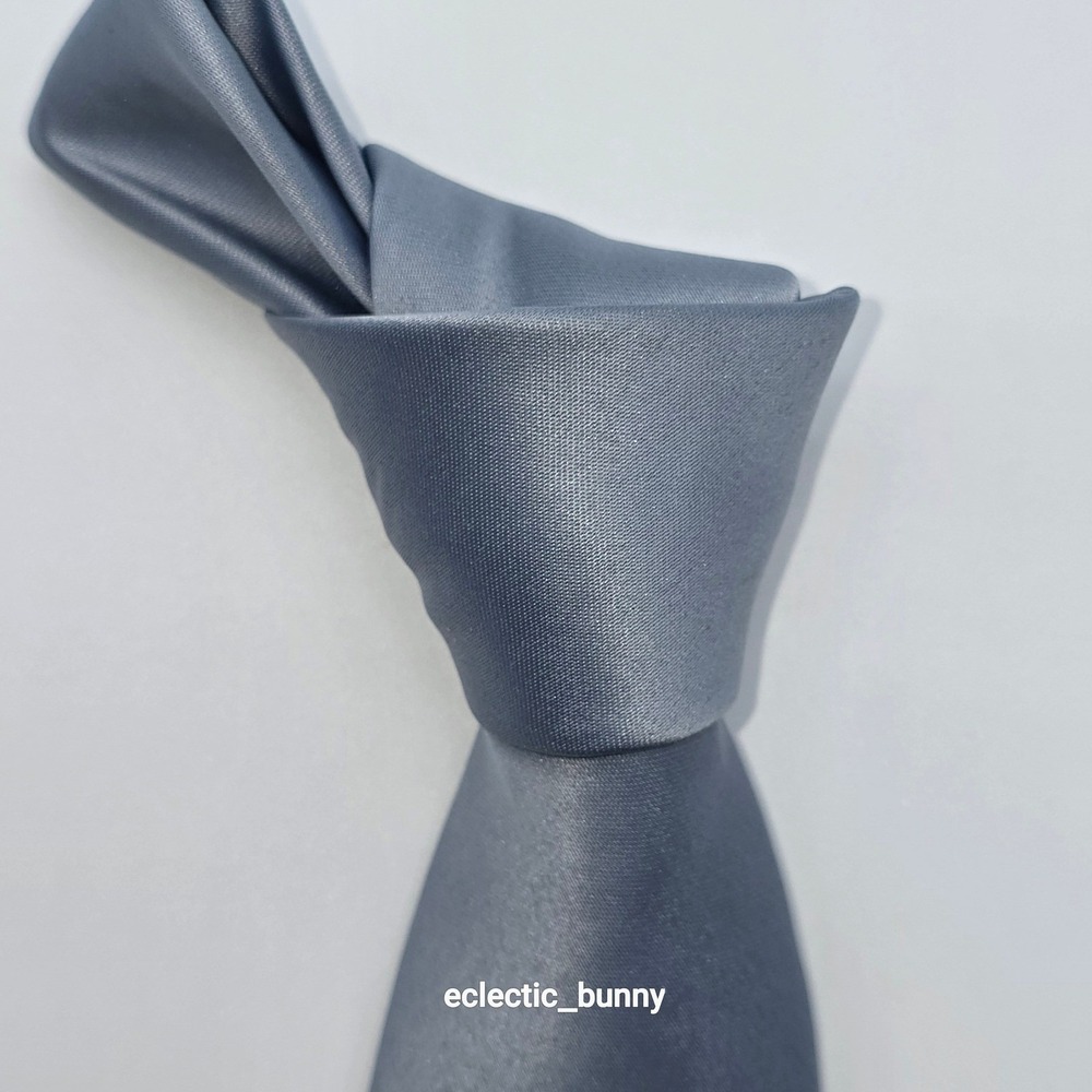 Azazie Satin Necktie Dusty Blue Solid 60"x3" Tie